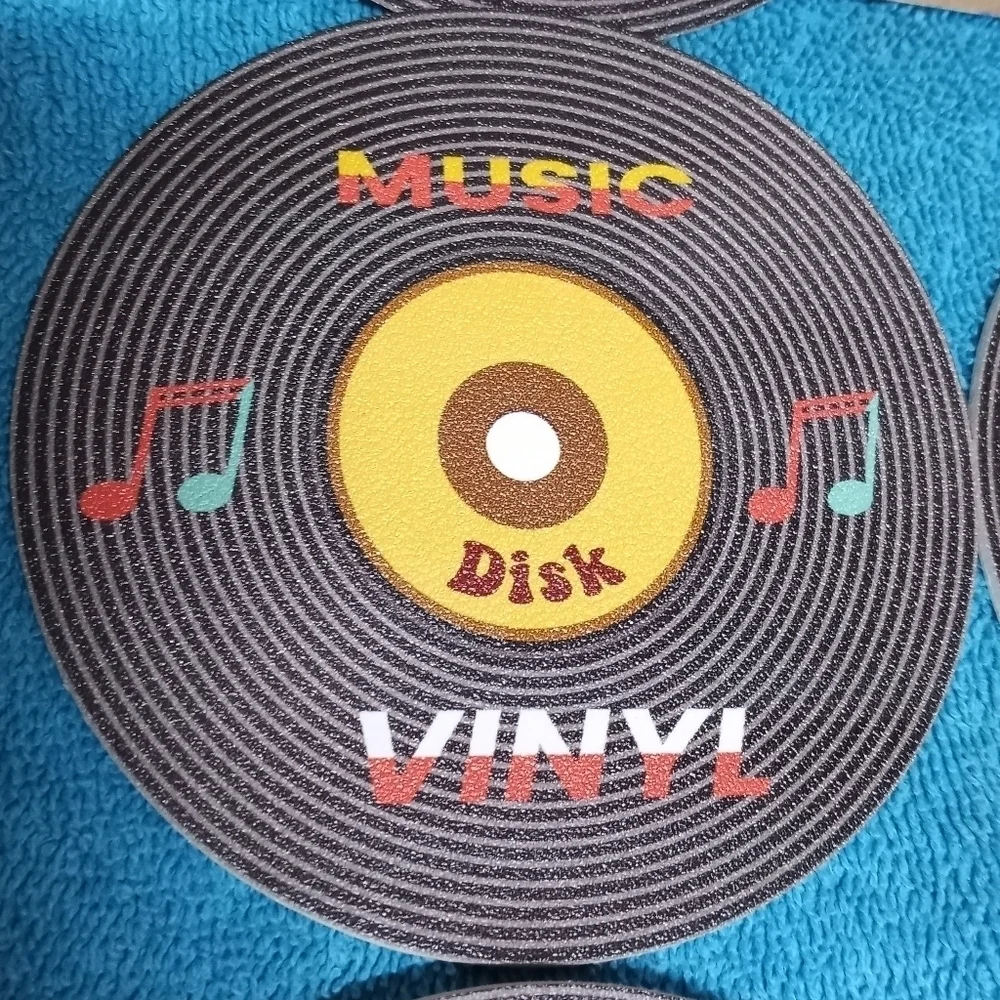 Colorful Music Vinyl Coaster Set Of 6